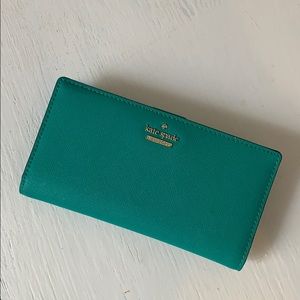 Green Kate Spade leather wallet